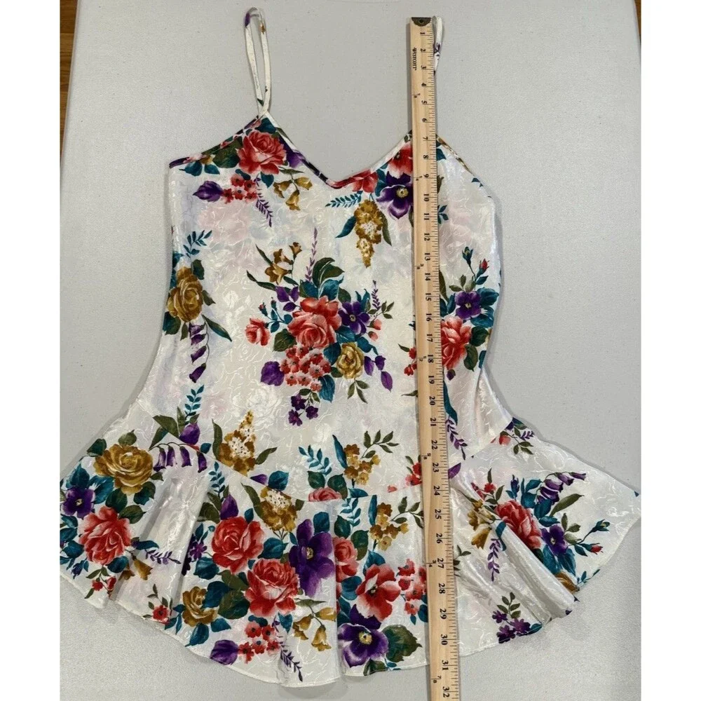 Vtg California Dynasty Lingerie Dress Small Floral Bridal Festival Twee Coquette